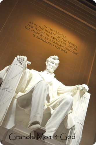 Lincoln at his memorial