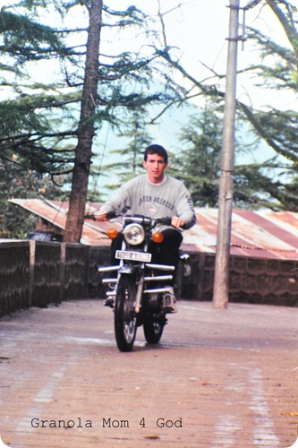 riding a motorcycle in India