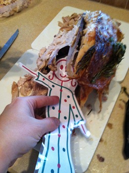 flat eating a turkey