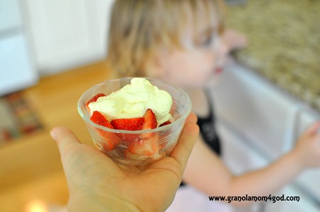 kids devour Vitamix Whipped cream