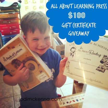All About Learning Giveaway for $100